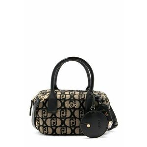 Geanta crossbody cu logo - Negru/Bej imagine