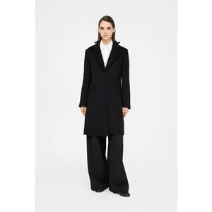 Trenci regular-fit din amestec de lana - Negru imagine