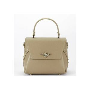 Geanta din piele naturala cu accesoriu tip albina B-1505A 123 - Bej - 18x23x10 imagine