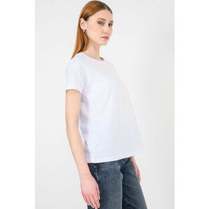 Tricou lejer cu decolteu rotund - Alb optic imagine