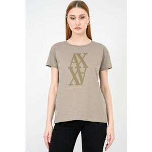 Tricou lejer cu decolteu rotund - Maro taupe deschis imagine
