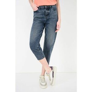 Blugi crop cu talie inalta - Albastru melange imagine