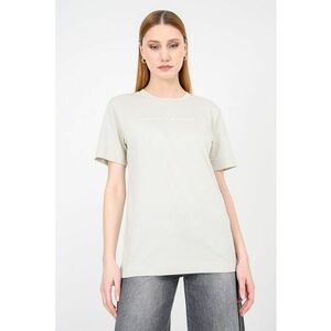 Tricou regular fit cu decolteu la bazza gatului - Alb fildes/Bej imagine