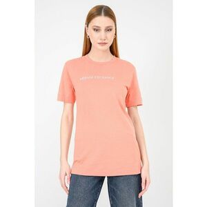 Tricou regular fit cu decolteu la bazza gatului - Alb/Roz somon imagine