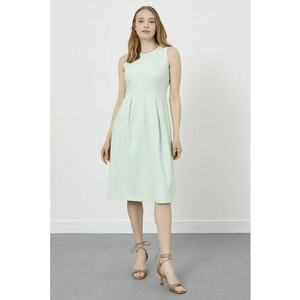 Rochie midi cu croiala in A - Verde pal imagine