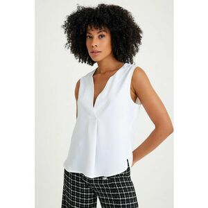 Bluza uni fara maneci - Alb imagine