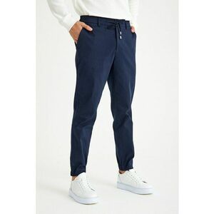 Pantaloni slim-fit cu cordon in talie - Bleumarin imagine
