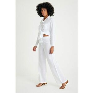 Pantaloni relaxed-fit cu snururi - Alb imagine