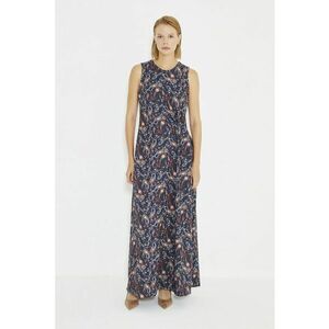 Rochie maxi cu model paisley - fara maneci - Rosu/Alb/Bleumarin imagine