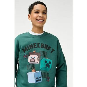 Bluza de trening cu maneci cazute si imprimeu grafic si cu text - Alb/Verde/Albastru deschis imagine
