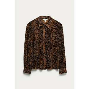 Camasa cu animal print - Negru/Maro imagine