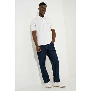 Tricou polo slim fit cu logo brodat - Alb imagine