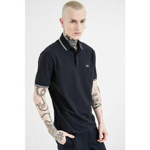Tricou polo cu logo brodat - Alb/Bleumarin imagine