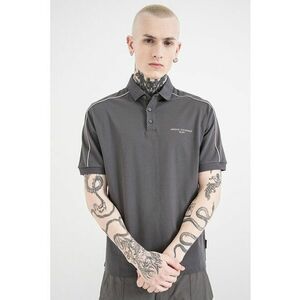 Tricou polo de bumbac cu logo discret - Gri carbune imagine