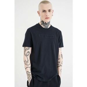 Tricou regular fit de bumbac cu logo pe piept - Bleumarin imagine