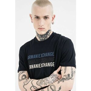 Tricou de bumbac cu logo - Alb/Albastru ultramarin imagine