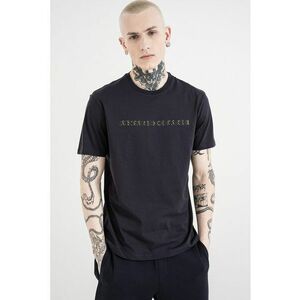 Tricou de bumbac cu model text - Bleumarin imagine