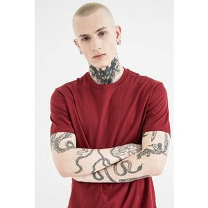 Tricou de bumbac cu decolteu la baza gatului - Rosu inchis imagine