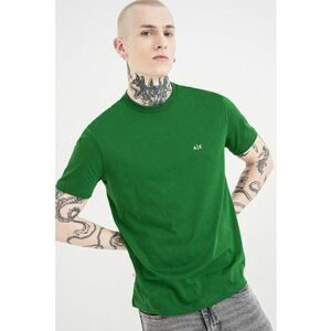Tricou uni de bumbac cu logo discret - Alb/Verde imagine