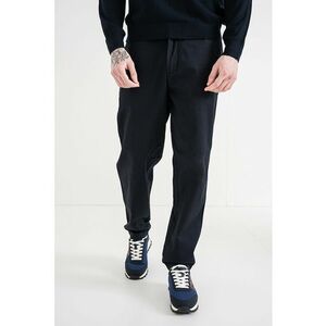 Pantaloni drepti de bumbac cu talie medie - Albastru ultramarin imagine