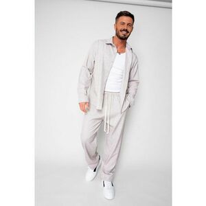 Set camasa cu nasturi si pantalon lung Light Beige 19606 - Bej deschis imagine