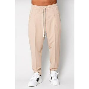 Pantalon lung larg cu snur Beige 19577 - Bej imagine