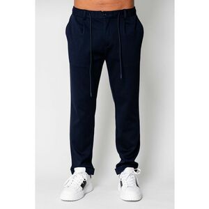 Pantalon lung cu nasture Navy 19671 - Negru imagine