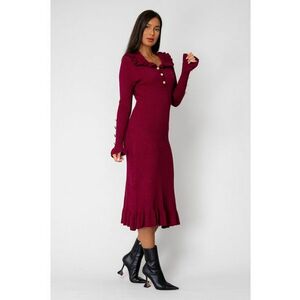 Rochie lunga tricotata Burdundy 18442 - Visiniu imagine