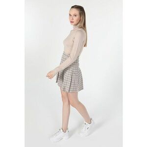 Pulover slim fit cu guler inalt - Maro deschis imagine