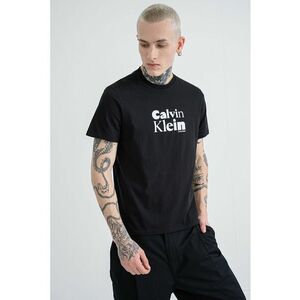 Tricou regular-fit cu decolteu la baza gatului - Alb/Negru imagine