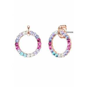 Cercei placati cu aur rose de 14K si decorati cu cristale - Auriu rose imagine