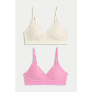 Set de sutiene - pentru gravide - 2 Piese - Roz/Crem imagine