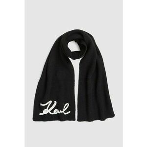 Fular cu logo tricotat - Negru imagine