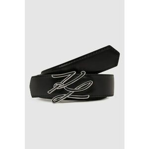 Curea de piele cu logo - Negru imagine