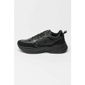 Pantofi sport demi-wedge din piele lacuita cu aspect masiv - pentru alergare - Negru imagine