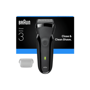 Aparat de ras Series 3 300s - Wet&Dry - 3-Flex Blades - maner ergonomic - autonomie 30 min - Negru/Verde - Gri imagine