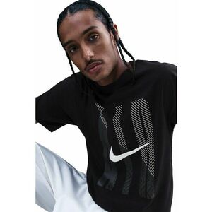Tricou lejer din bumbac cu decolteu la baza gatului - Negru imagine