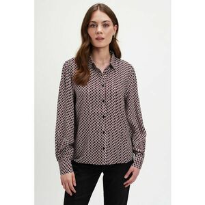 Camasa cu model si guler clasic - Rosu/Negru stins/Alb optic imagine