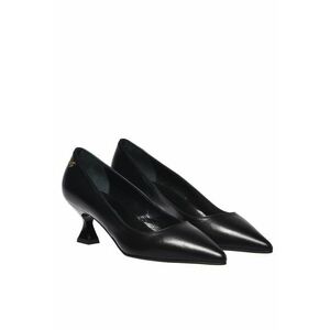 Pantofi din piele cu varf ascutit - Negru imagine