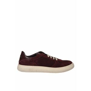 Pantofi sport low-cut din piele intoarsa - Visiniu/Crem imagine