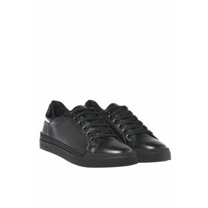 Pantofi sport din piele cu model uni - Negru imagine