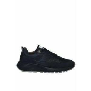 Pantofi sport din piele cu insertii din plasa - Albastru indigo imagine