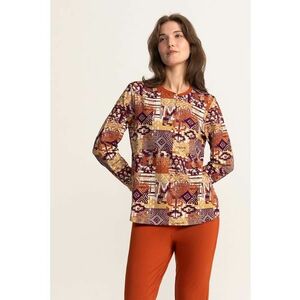 Pijama din amestec de bumbac cu model Lydia - Multicolor imagine