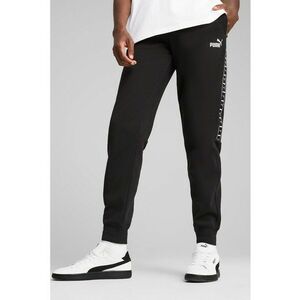 Pantaloni de trening conici cu benzi logo laterale - Negru imagine