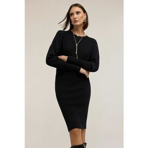 Rochie cu maneci bishop - Negru imagine
