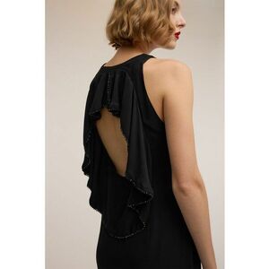 Rochie maxi cu decupaj pe partea din spate - fara maneci - Negru imagine