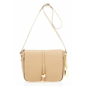 Geanta crossbody de piele cu clapa - Bej imagine