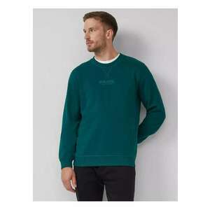 Bluza barbati cu decolteu la baza gatului - logo - Regular Fit - Verde imagine