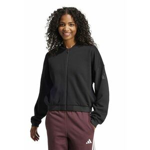 Bluza de trening cu fermoar si guler basebal - Negru imagine