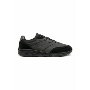 Pantofi sport cu insertii de piele intoarsa - Negru/Gri inchis imagine